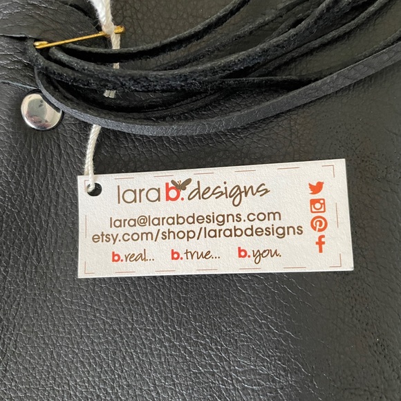 Lara B designs Hand Painted Leather Tote Bag - Picture 2 of 5